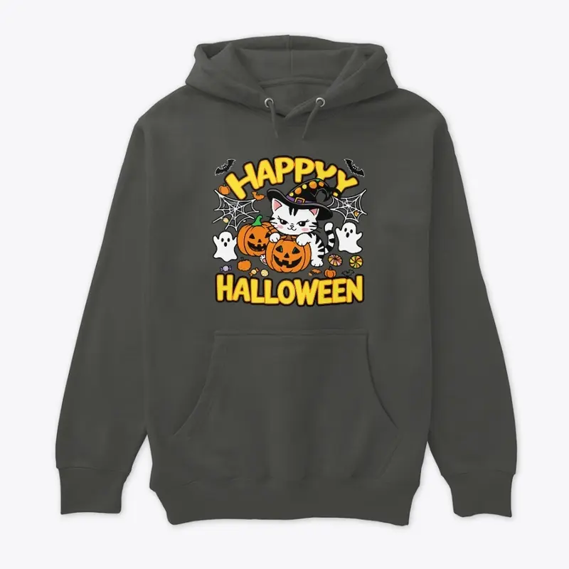 Spooky Happy Halloween Cat T-shirt