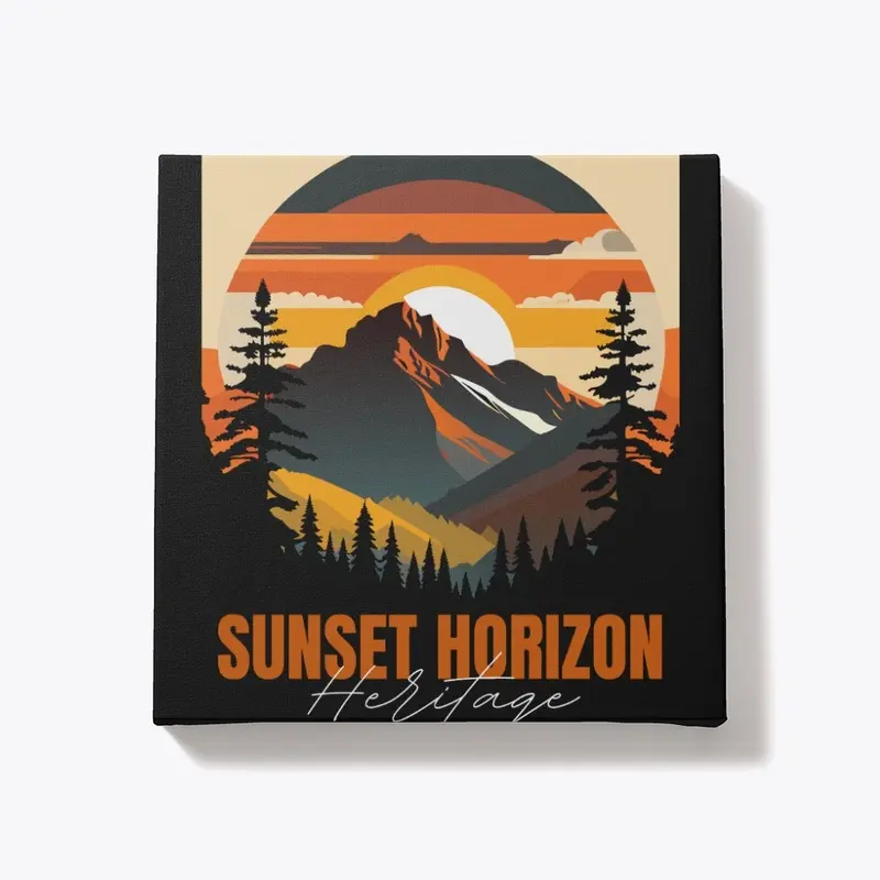 Mountain Illustration T-shirt Sunset 