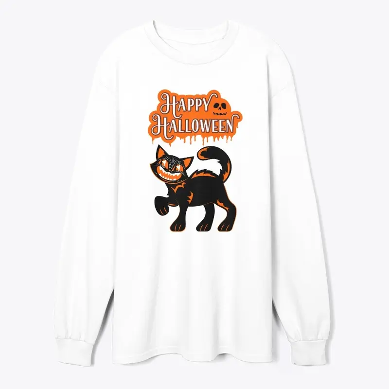 Happy Halloween Cat BlacK, T-shirt Mug..