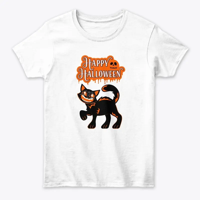 Happy Halloween Cat BlacK, T-shirt Mug..