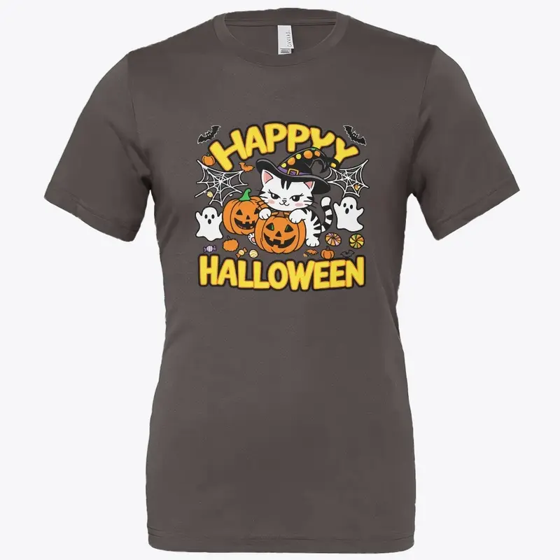 Spooky Happy Halloween Cat T-shirt